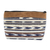 Handwoven cotton cosmetic bag, 'Antigua Azul' - Faux Suede Trimmed Cotton Cosmetic Bag (image 2c) thumbail