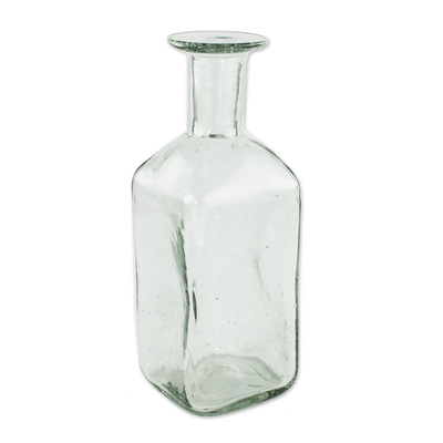 Clear Hand Blown Recycled Glass Vase