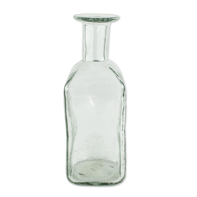 Vase aus mundgeblasenem Recycling-Glas, 'Lucidity', mundgeblasen - Klare mundgeblasene Vase aus Recycling-Glas