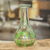 Hand blown recycled glass decanter, 'Green Cyclone' - Hand Blown Clear and Light Green Glass Decanter thumbail