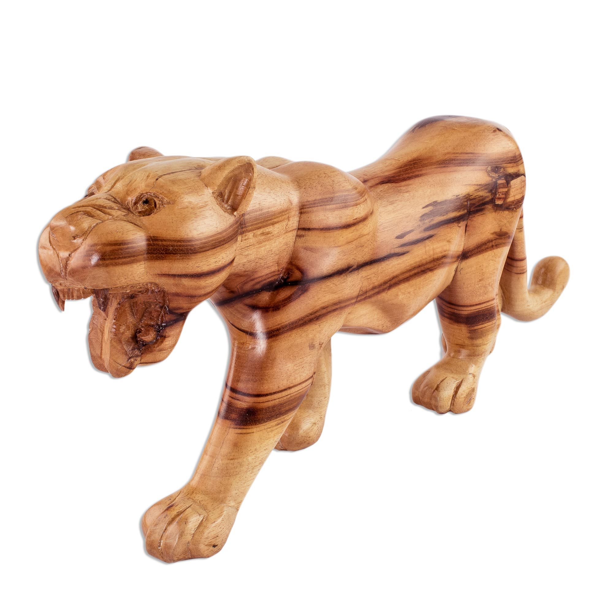 Jobillo Wood Jaguar Sculpture Hungry Jaguar NOVICA