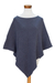 Cotton poncho, 'Cool Breeze' - Lightweight Blue Cotton Poncho From Guatemala (image 2d) thumbail