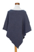 Cotton poncho, 'Cool Breeze' - Lightweight Blue Cotton Poncho From Guatemala (image 2f) thumbail