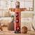 Wood statuette, 'Jesus Revived' - Hand-Painted Floral Wood Jesus Statuette from Guatemala