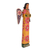 Wood statuette, 'Call of God' - Hand-Painted Floral Wood Angel Statuette from Guatemala (image 2b) thumbail
