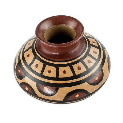 Marajoara Style' Earthtone NOVICA Archaeological Ceramic Vase 