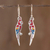 Enameled sterling silver earrings, 'Scarlet Macaws' - Enameled Sterling Silver Costa Rican Macaw Earrings thumbail