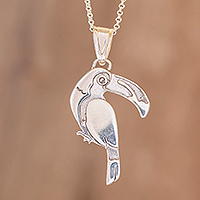 Featured review for Sterling silver pendant necklace, Cloud Forest Toucan