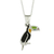 Emaillierte Halskette mit Anhänger aus Sterlingsilber - Halskette mit emailliertem Tukan-Anhänger aus Sterlingsilber aus Costa Rica