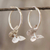 Sterling silver hoop earrings, 'Shimmering Butterflies' - Petite Silver Butterfly Hoop Earrings from Costa Rica (image 2) thumbail