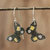Gold accent dangle earrings, 'Midnight Butterfly' - 24k Gold Accent Dark Sterling Silver Butterfly Earrings (image 2) thumbail