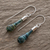 Art glass dangle earrings, 'Cool Vortex' - Costa Rica Artisan Crafted Art Glass Earrings with Silver (image 2b) thumbail