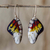 Enameled copper dangle earrings, 'Butterfly Fantasy' - Enameled Sterling Silver Costa Rican Macaw Earrings (image 2) thumbail