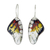 Enameled copper dangle earrings, 'Butterfly Fantasy' - Enameled Sterling Silver Costa Rican Macaw Earrings thumbail