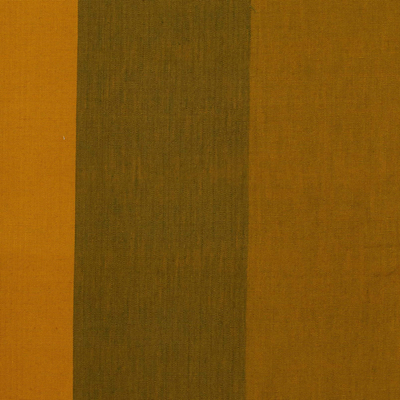 Cotton tablecloth, 'Coban Colors' - Amber and Olive Cotton Tablecloth