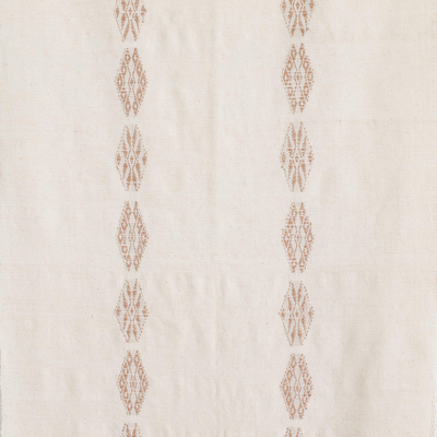 Camino de mesa de algodón - Camino de mesa de algodón tejido a mano en color crudo