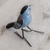 Ceramic figurine, 'Grey Catbird' - Guatemalan Handcrafted Posable Ceramic Catbird Figurine