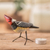 Ceramic figurine, 'Helmeted Woodpecker' - Handcrafted Posable Ceramic Helmeted Woodpecker Figurine (image 2e) thumbail