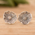 Sterling silver button earrings, 'Wayside Blossom' - Wildflower Sterling Silver Button Earrings (image 2) thumbail