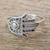 Sterling silver cocktail ring, 'Fatima's Hand' - Sterling Silver Heart Hamsa Hand of Fatima Ring (image 2) thumbail