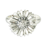 Sterling silver cocktail ring, 'Gerbera' - Pretty Sterling Silver Gerbera Daisy Cocktail Ring