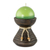 Ceramic candleholder with candle, 'Natural Light in Green' - Round Green Candle with Ceramic Candleholder (image 2a) thumbail