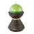 Ceramic candleholder with candle, 'Natural Light in Green' - Round Green Candle with Ceramic Candleholder (image 2c) thumbail