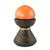 Ceramic candleholder with candle, 'Natural Light in Orange' - Brown Ceramic Candleholder with Handmade Orange Candle (image 2c) thumbail