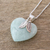 Jade pendant necklace, 'Mint Green Heart' - Natural Mint Green Jade and Sterling Silver Heart Necklace (image 2b) thumbail