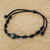 Jade pendant bracelet, 'Knotty' - Unisex Black Cord and Green Jade Bracelet thumbail