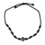 Jade pendant bracelet, 'Knotty' - Unisex Black Cord and Green Jade Bracelet (image 2b) thumbail