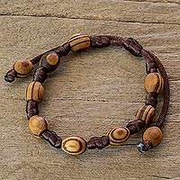 Wood beaded bracelet, Beautiful Nature