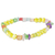 Glass beaded bracelet, 'Be Happy' - Handcrafted colourful Glass Beaded Stretch Bracelet