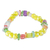 Glass beaded bracelet, 'Be Happy' - Handcrafted Colorful Glass Beaded Stretch Bracelet