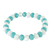 Crystal beaded stretch bracelet, 'Peaceful Heavens' - Handcrafted White and Sky Blue Crystal Stretch Bracelet
