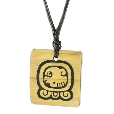 Mayan Spiritual Law and Justice Glyph Bamboo Necklace