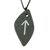 Jade pendant necklace, 'Rune Tiwaz' - Unisex Jade Pendant Necklace with Tiwaz Rune thumbail