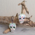 Wood ornaments, 'Holiday Skulls' - Reclaimed Wood Skull Ornaments (Pair) (image 2) thumbail
