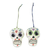 Wood ornaments, 'Holiday Skulls' - Reclaimed Wood Skull Ornaments (Pair) thumbail