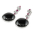 Jade dangle earrings, 'Stunning Combination' - Dangle Earrings with Black Jade and Sterling Silver (image 2c) thumbail