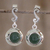 Jade dangle earrings, 'Simply Sublime' - Green Jade Dangle Earrings in Sterling Silver thumbail