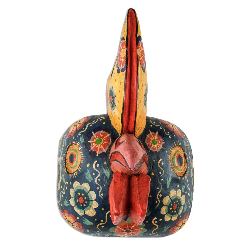Rooster Ritual Mask Hand Crafted Wood Rooster Folk Art Mask - New Day | NOVICA