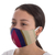 Cotton face masks 'Patience and Hope' (pair) - 2 Handwoven 3-Layer Masks in Stripe & Solid Blue Cotton (image 2c) thumbail