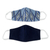 Cotton face masks, 'Blue Diamond Brocade' (pair) - 2 Handwoven Blue Cotton Masks in Brocade & Solid Navy