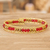 Beaded wrap bracelet, 'Sparkling Warmth' - Red and Gold Beaded Handmade Wrap Bracelet (image 2) thumbail