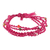 Beaded macrame bracelet, 'Solola Rose' - Adjustable Deep Rose Beaded Bracelet