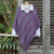 Natural dyes cotton poncho, 'Amethyst Intrigue' - Guatemalan Handwoven Cotton Poncho in Pink and Purple (image 2) thumbail