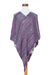 Natural dyes cotton poncho, 'Amethyst Intrigue' - Guatemalan Handwoven Cotton Poncho in Pink and Purple (image 2c) thumbail