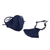 Cotton face masks, 'Blue Denim Classic' - 2 Ties-On Dark Blue Cotton Denim 3-Layer Unisex Face Masks (image 2a) thumbail