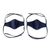 Cotton face masks, 'Blue Denim Classic' - 2 Ties-On Dark Blue Cotton Denim 3-Layer Unisex Face Masks (image 2c) thumbail